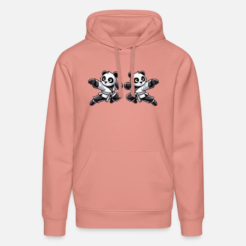 Panda Karaté Bande Dessinée 2 - Sweat à capuche bio DRUMMER Stanley/Stella Unisexe - rose poudré