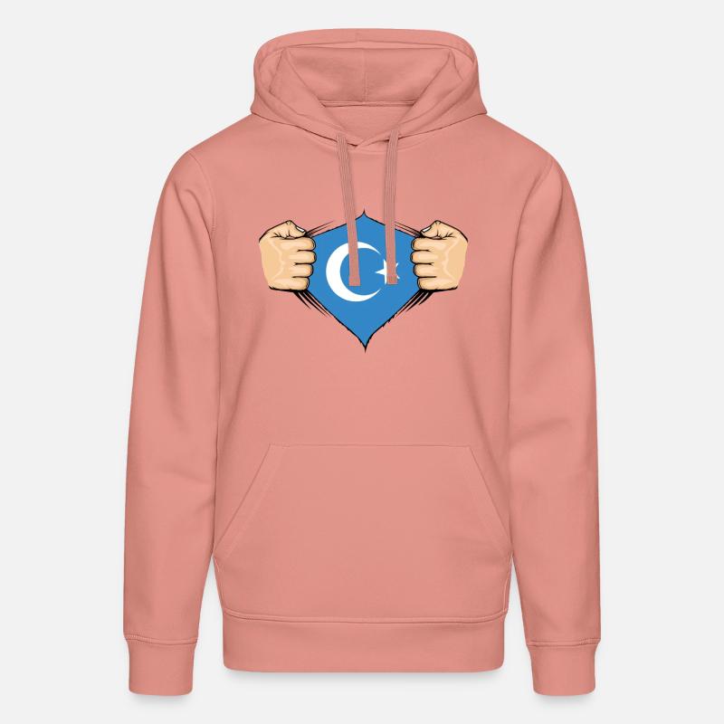 Conception du drapeau ouïghour - Sweat à capuche bio DRUMMER Stanley/Stella Unisexe - rose poudré