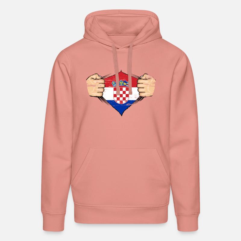 Drapeau de la Croatie utilisé - Sweat à capuche bio DRUMMER Stanley/Stella Unisexe - rose poudré