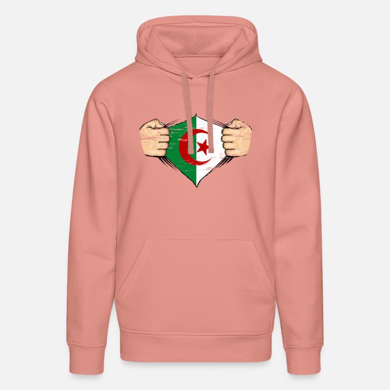Drapeau de l’Algérie utilisé - Sweat à capuche bio DRUMMER Stanley/Stella Unisexe - rose poudré