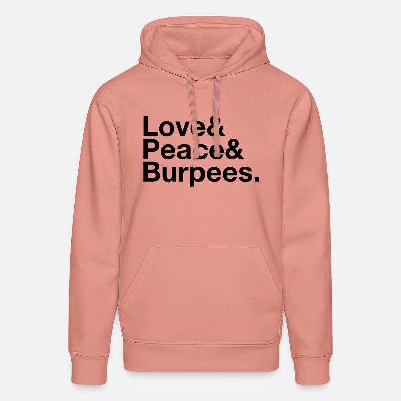 Love, Peace, Burpees - Sweat à capuche bio DRUMMER Stanley/Stella Unisexe - rose poudré