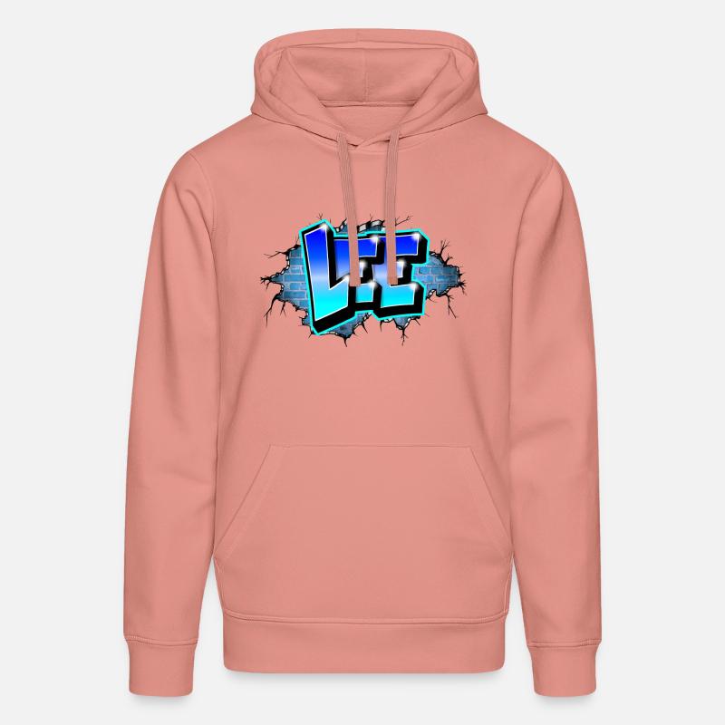 Graffiti LEE Blue Brick Risse - Stanley/Stella Unisex Bio-Hoodie DRUMMER  - Altrosa