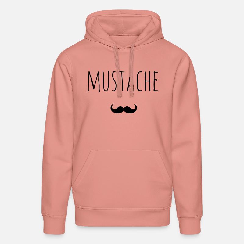 idée cadeau Mustache Barbe - Sweat à capuche bio DRUMMER Stanley/Stella Unisexe - rose poudré