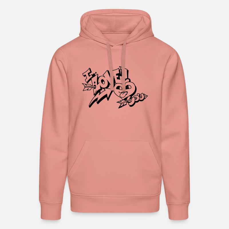 Je t’aime / Graffiti / Saint-Valentin - Sweat à capuche bio DRUMMER Stanley/Stella Unisexe - rose poudré