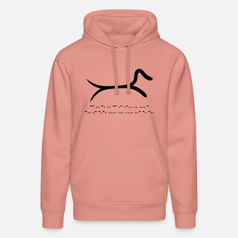 Teckel avec code morse - Sweat à capuche bio DRUMMER Stanley/Stella Unisexe - rose poudré