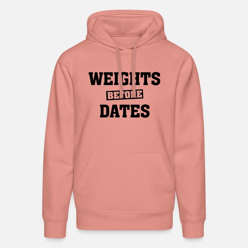 Weights Before Dates - Sweat à capuche bio DRUMMER Stanley/Stella Unisexe - rose poudré