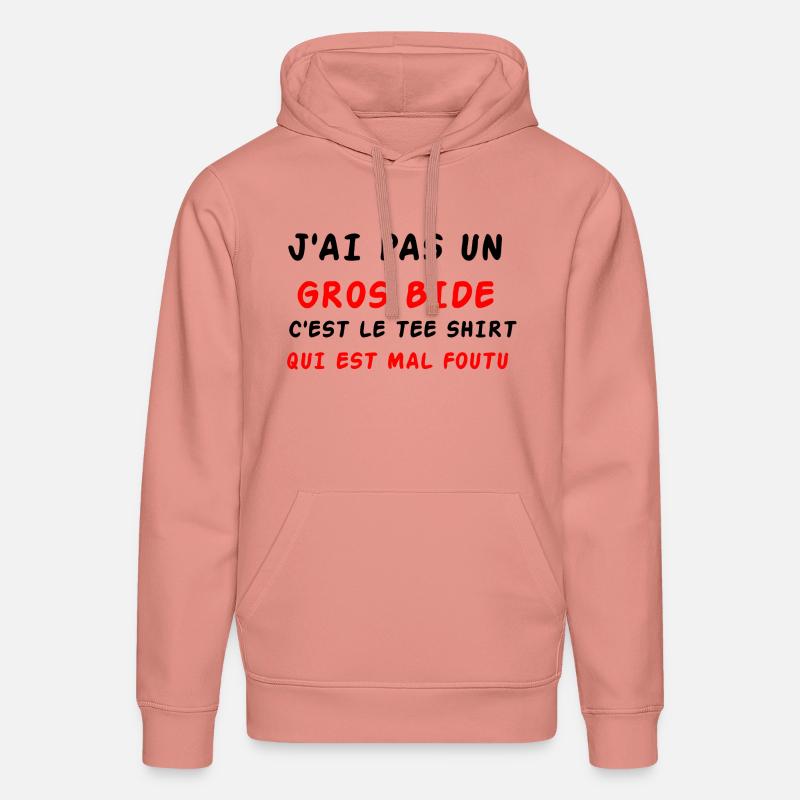 J'ai pas un gros bide - Sweat à capuche bio DRUMMER Stanley/Stella Unisexe - rose poudré