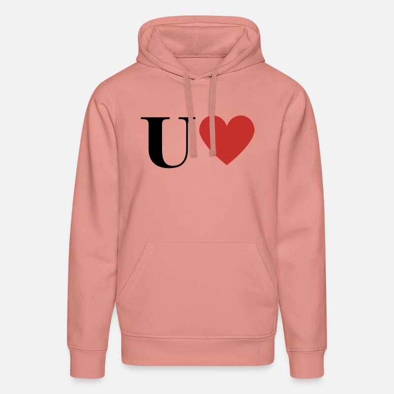 Buchstabe u rotes Herz - Stanley/Stella Unisex Bio-Hoodie DRUMMER  - Altrosa