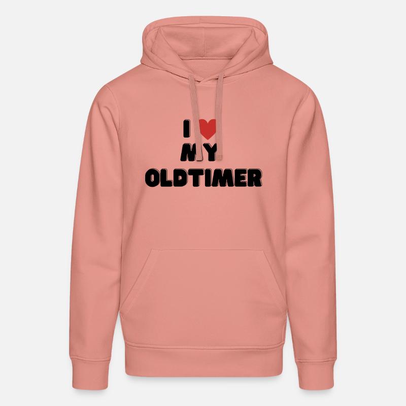 J’adore mon Oldtimer - Sweat à capuche bio DRUMMER Stanley/Stella Unisexe - rose poudré
