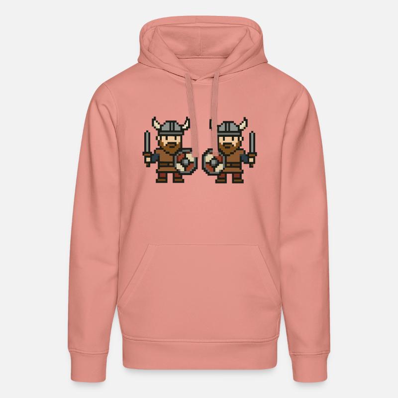 wikinger comic pixel 2 - Stanley/Stella Unisex Bio-Hoodie DRUMMER  - Altrosa
