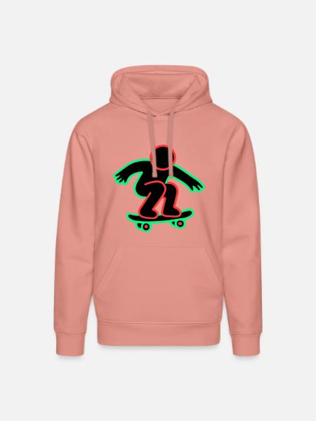 Neon Skateboarder Line Art - Stanley/Stella DRUMMER Unisex Organic Hoodie - canyon pink