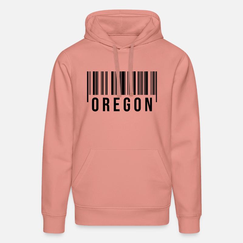 Code-barres de l’Oregon - Sweat à capuche bio DRUMMER Stanley/Stella Unisexe - rose poudré