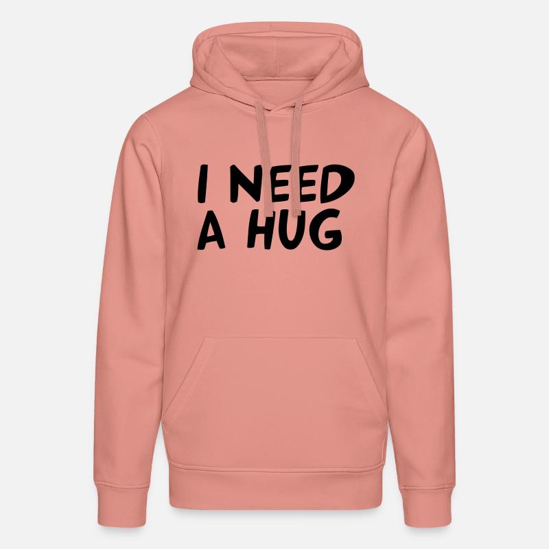 I NEED A HUG - Sweat à capuche bio DRUMMER Stanley/Stella Unisexe - rose poudré