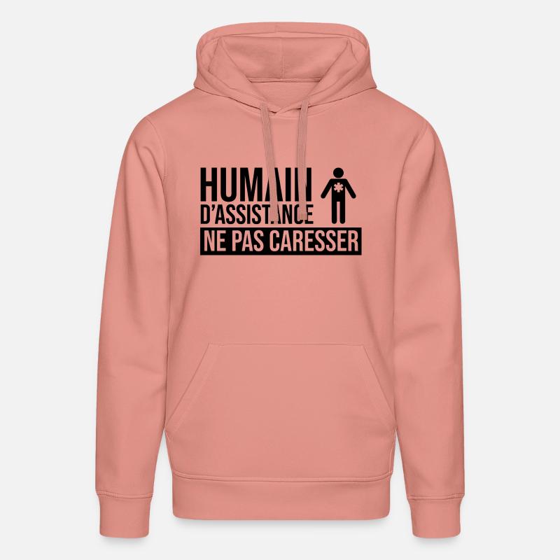 Humain d’assistance Ne pas caresser - Sweat à capuche bio DRUMMER Stanley/Stella Unisexe - rose poudré