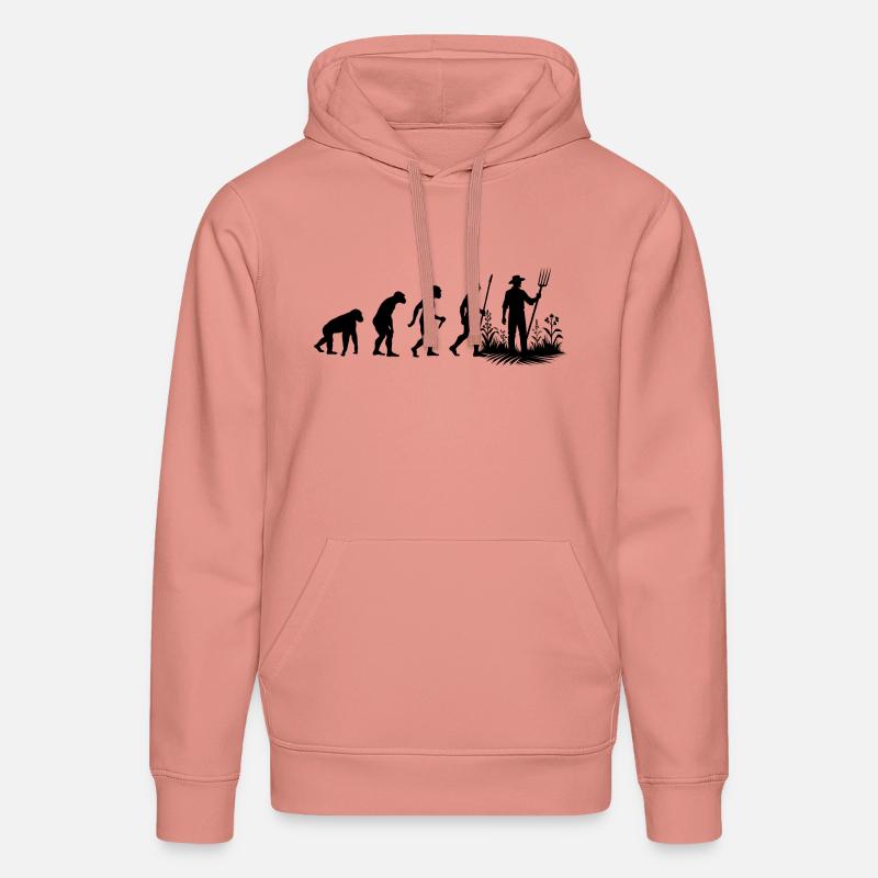 Évolution des agriculteurs - Sweat à capuche bio DRUMMER Stanley/Stella Unisexe - rose poudré