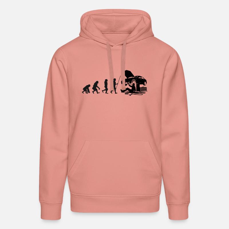 Évolution de la mécanique automobile - Sweat à capuche bio DRUMMER Stanley/Stella Unisexe - rose poudré