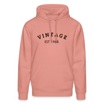 Jahrgang ist 1968 - Stanley/Stella Unisex Bio-Hoodie DRUMMER  - Altrosa - Vorne - Liana (172cm) & Jaron (178cm)
