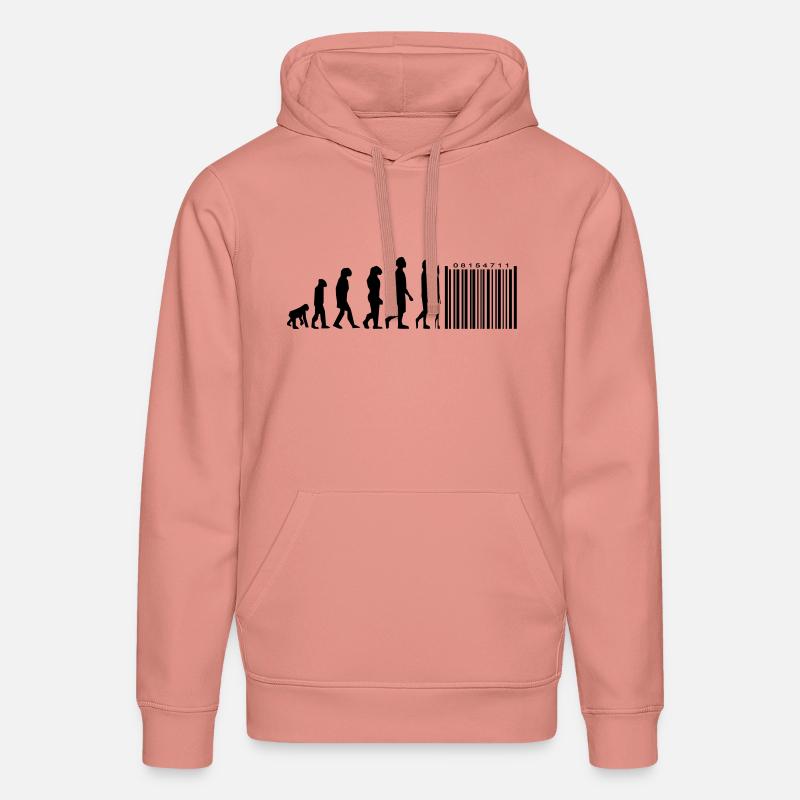 Evolution code à barres - Sweat à capuche bio DRUMMER Stanley/Stella Unisexe - rose poudré