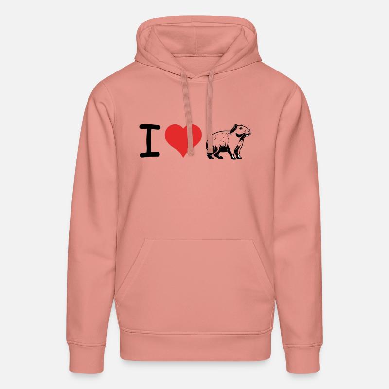 J’aime Capybara Citation - Pet Design - Sweat à capuche bio DRUMMER Stanley/Stella Unisexe - rose poudré