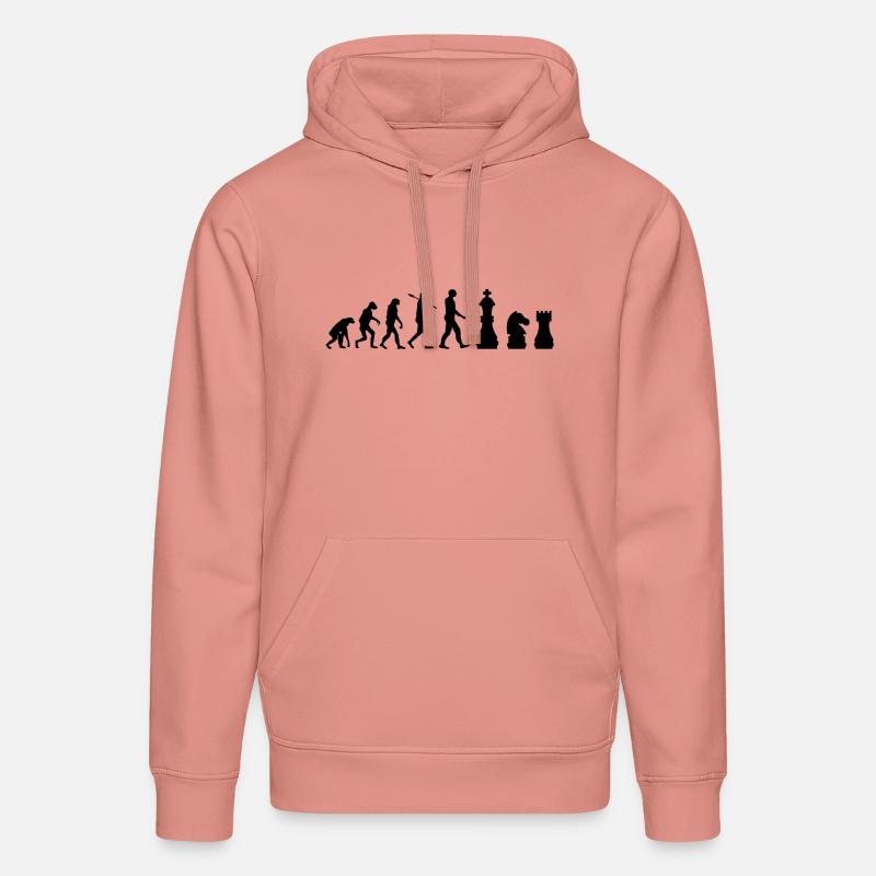 Schachfiguren Evolution Schach Geschenk - Stanley/Stella Unisex Bio-Hoodie DRUMMER  - Altrosa