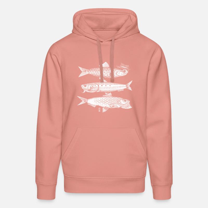 3 Poissons - blanc - Sweat à capuche bio DRUMMER Stanley/Stella Unisexe - rose poudré