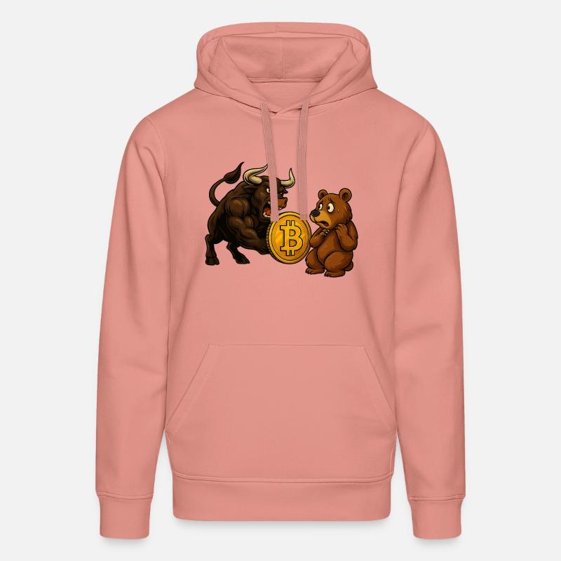 Bitcoin Bull vs. Bear - Stanley/Stella Unisex Bio-Hoodie DRUMMER  - Altrosa