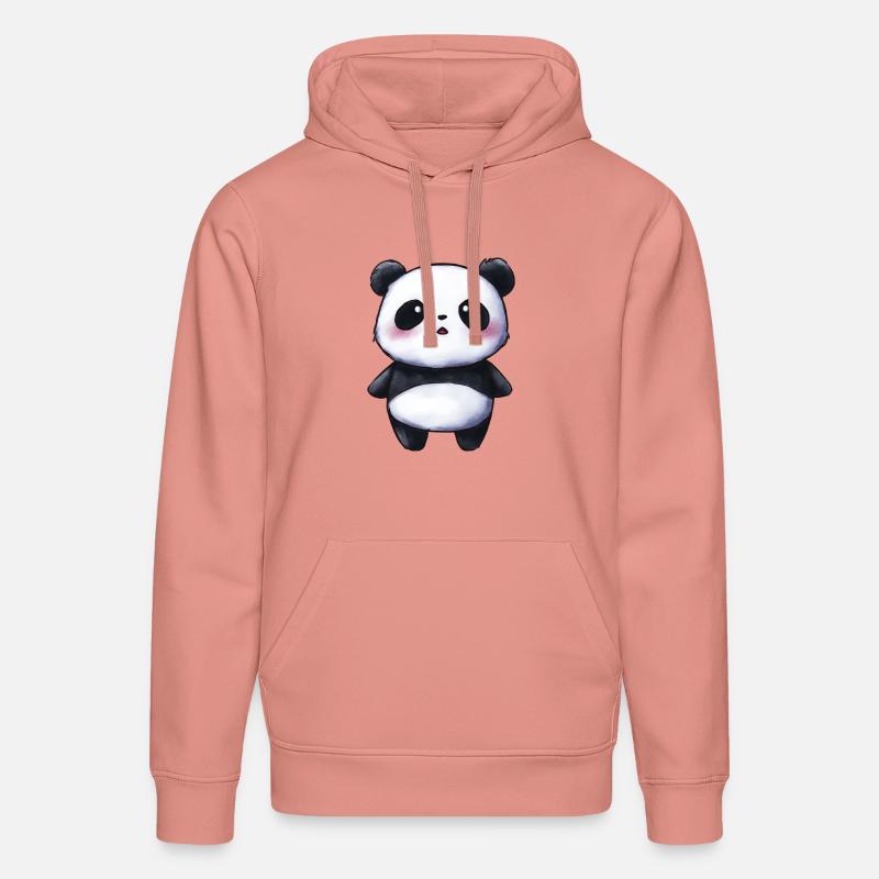 bébé panda mignon, style chibi - Sweat à capuche bio DRUMMER Stanley/Stella Unisexe - rose poudré
