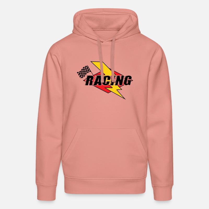 Éclair de course et drapeau - Sweat à capuche bio DRUMMER Stanley/Stella Unisexe - rose poudré