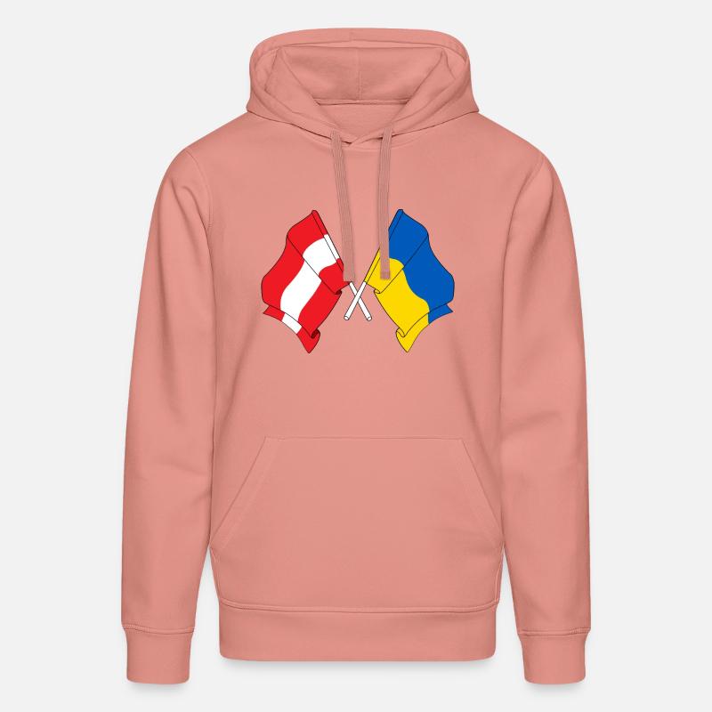 Drapeau Autriche drapeau Ukraine - Sweat à capuche bio DRUMMER Stanley/Stella Unisexe - rose poudré