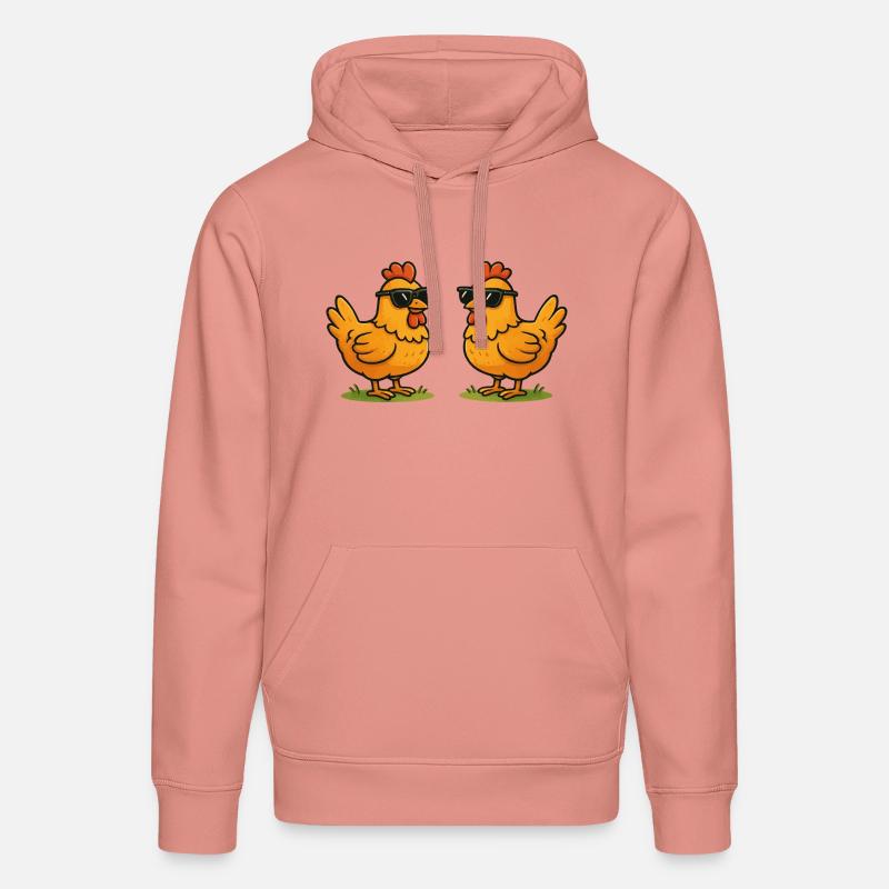 Poulets avec lunettes de soleil - Sweat à capuche bio DRUMMER Stanley/Stella Unisexe - rose poudré
