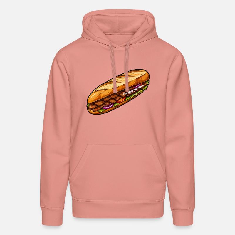 Illustration de sandwich baguette - Sweat à capuche bio DRUMMER Stanley/Stella Unisexe - rose poudré