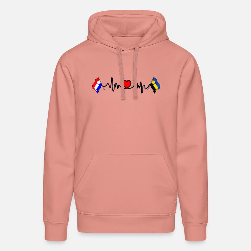 Cardio coeur Drapeau Pays-Bas, drapeau Gueldre - Sweat à capuche bio DRUMMER Stanley/Stella Unisexe - rose poudré