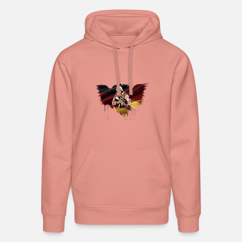 Soldat drapeau de l’Allemagne - Sweat à capuche bio DRUMMER Stanley/Stella Unisexe - rose poudré
