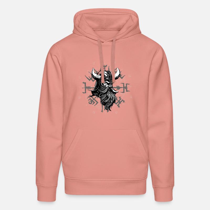 Vegvísir mit Wikingerkopf - Stanley/Stella Unisex Bio-Hoodie DRUMMER - Altrosa