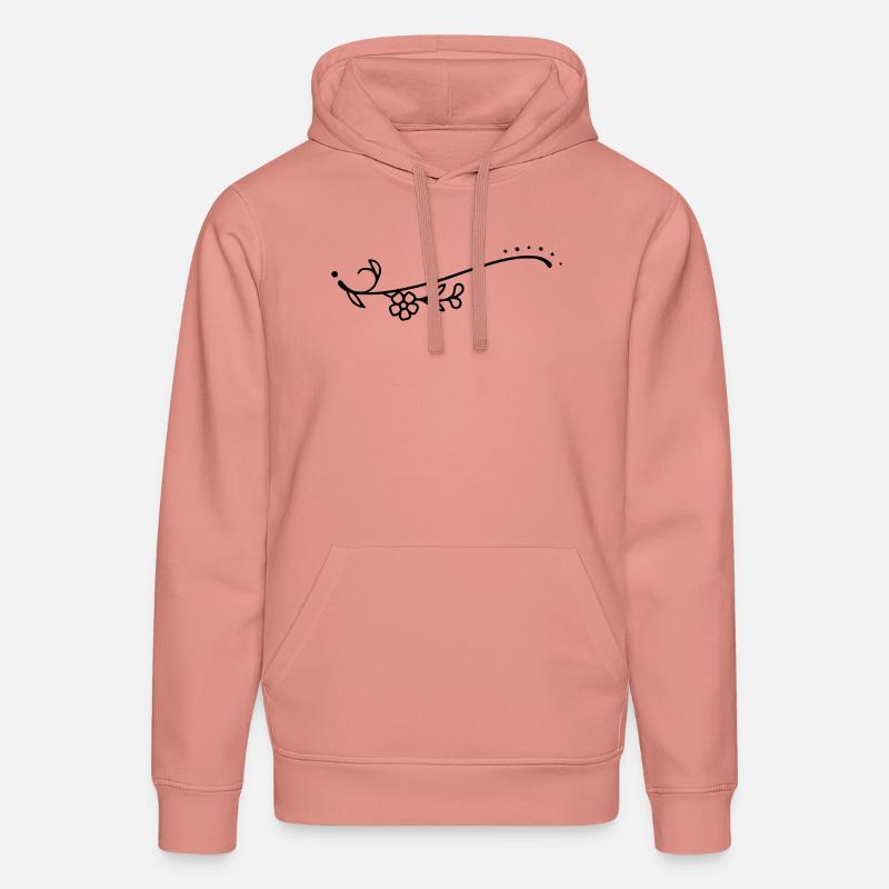 Fleurs de ligne courbe - Sweat à capuche bio DRUMMER Stanley/Stella Unisexe - rose poudré