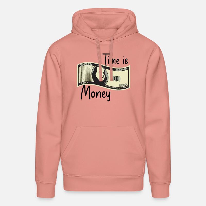 Le temps, c’est de l’argent - Sweat à capuche bio DRUMMER Stanley/Stella Unisexe - rose poudré