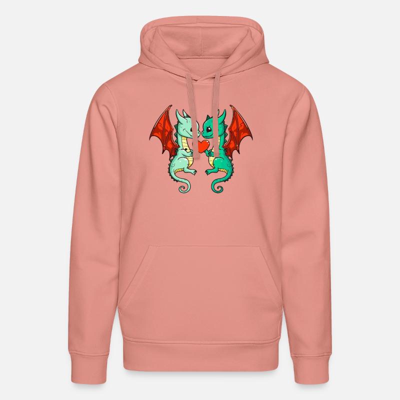 Couple Dragon Saint-Valentin - Sweat à capuche bio DRUMMER Stanley/Stella Unisexe - rose poudré