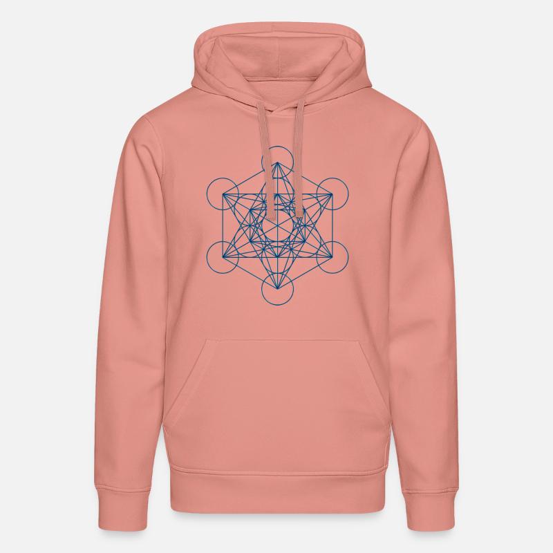 Le cube de Metatron - bleu - Sweat à capuche bio DRUMMER Stanley/Stella Unisexe - rose poudré
