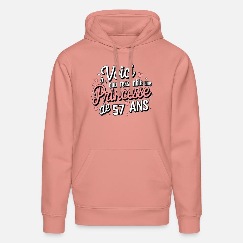 Princesse 57 Ans - Sweat à capuche bio DRUMMER Stanley/Stella Unisexe - rose poudré