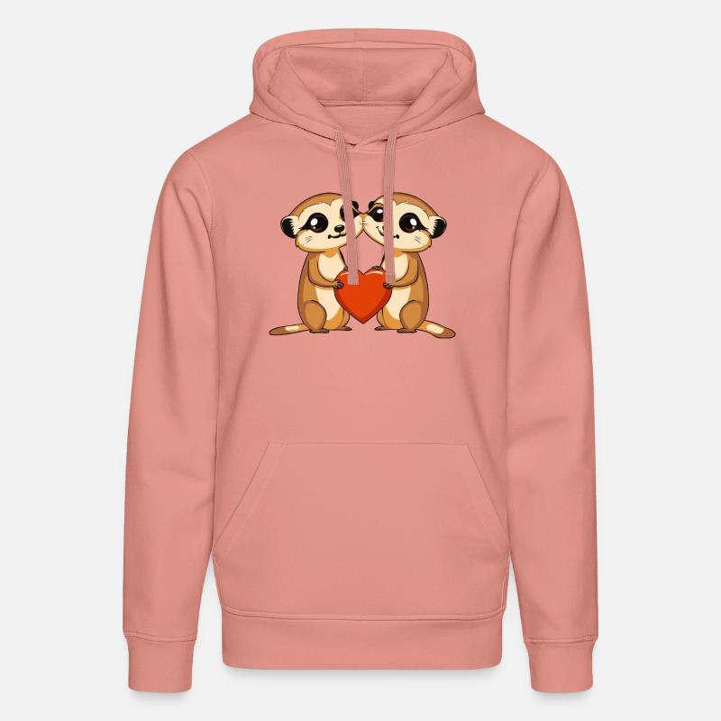Suricate Couple Saint-Valentin - Sweat à capuche bio DRUMMER Stanley/Stella Unisexe - rose poudré