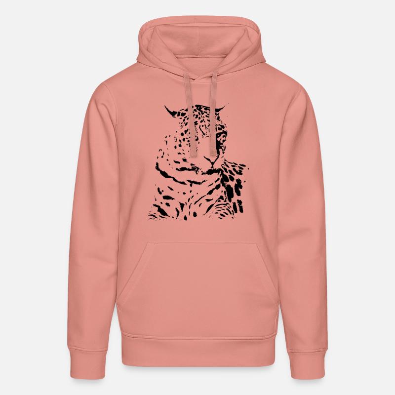 Idée cadeau cadeau noir léopard - Sweat à capuche bio DRUMMER Stanley/Stella Unisexe - rose poudré