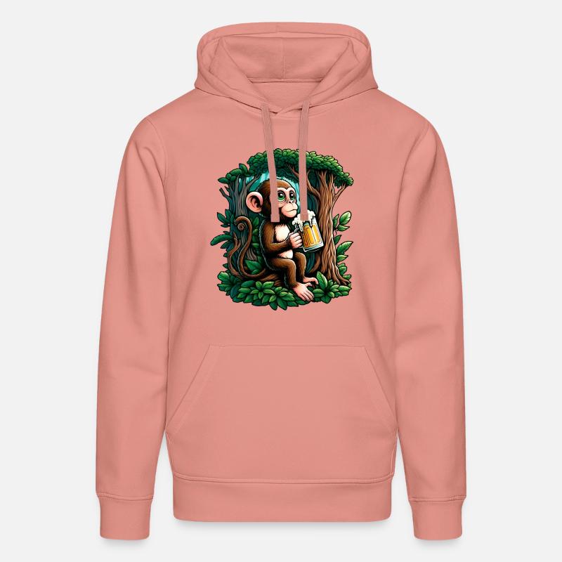Singe Bière Décontracté - Sweat à capuche bio DRUMMER Stanley/Stella Unisexe - rose poudré