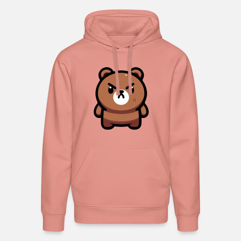 Art féroce de l’ours brun - Sweat à capuche bio DRUMMER Stanley/Stella Unisexe - rose poudré