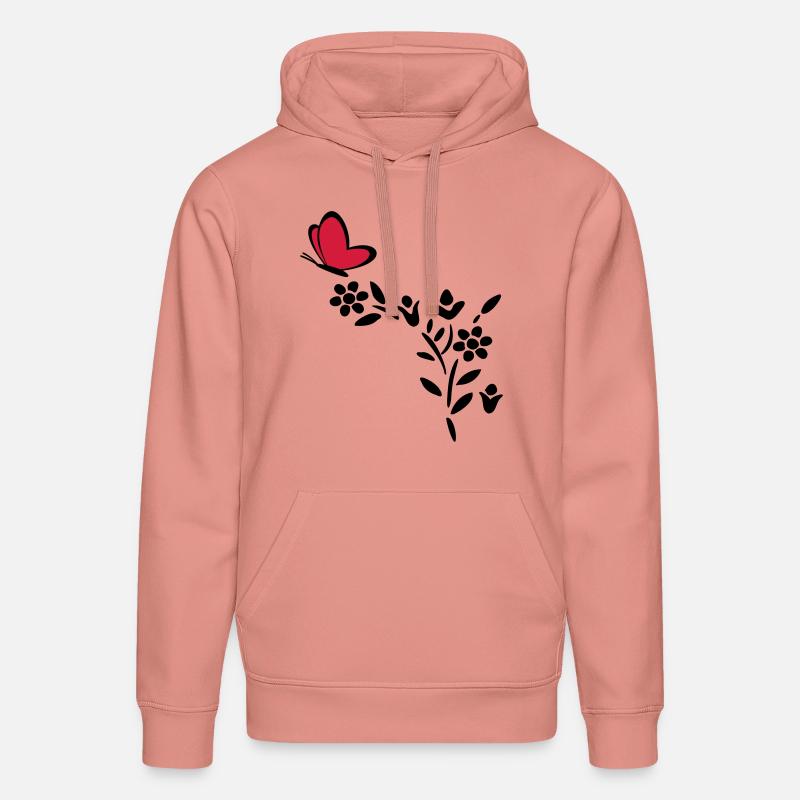 Usine de coeur de papillon - Sweat à capuche bio DRUMMER Stanley/Stella Unisexe - rose poudré