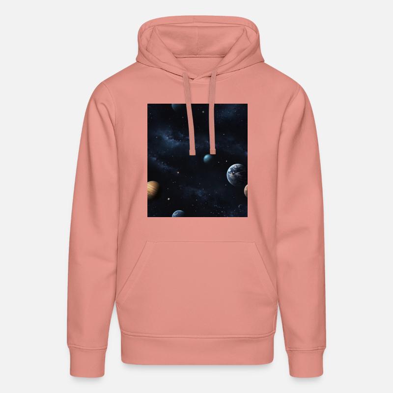 Planètes dans l’espace - Sweat à capuche bio DRUMMER Stanley/Stella Unisexe - rose poudré