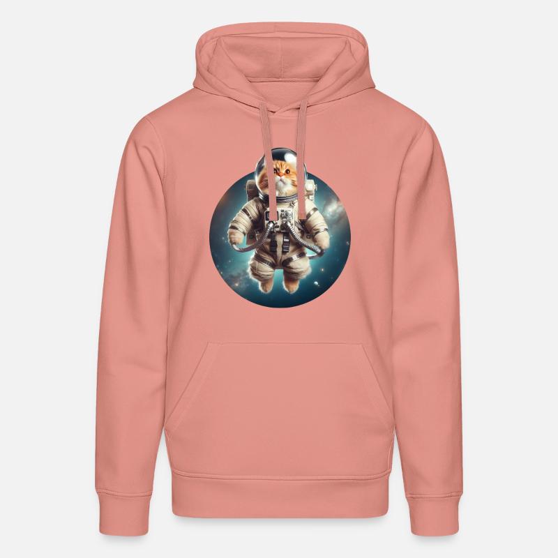 Chat de l’espace - Sweat à capuche bio DRUMMER Stanley/Stella Unisexe - rose poudré