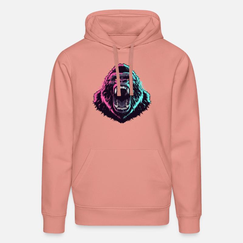 Wütender Gorillakopf im Pop-Art-Stil - Stanley/Stella Unisex Bio-Hoodie DRUMMER - Altrosa