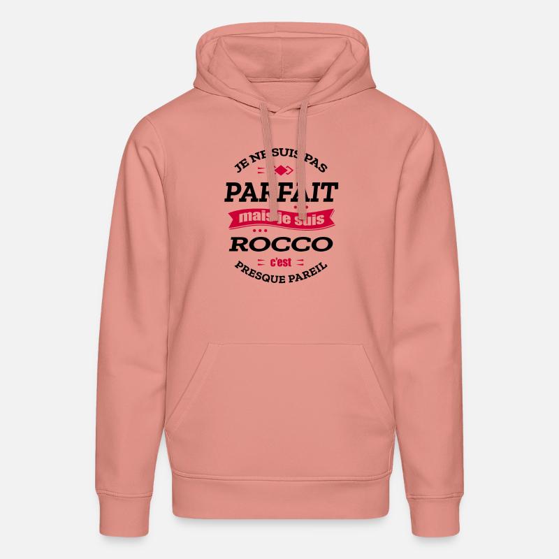 ROCCO PARFAIT - PRENOM ROCCO - Sweat à capuche bio DRUMMER Stanley/Stella Unisexe - rose poudré