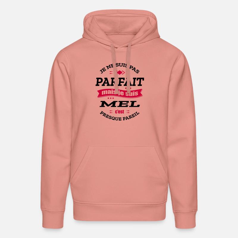 MEL PARFAIT - PRENOM MEL - Sweat à capuche bio DRUMMER Stanley/Stella Unisexe - rose poudré