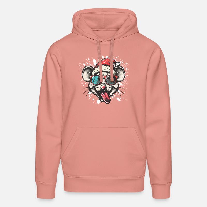 Souris Noël Drôle - Sweat à capuche bio DRUMMER Stanley/Stella Unisexe - rose poudré